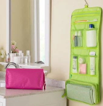 

by dhl or ems 50pcs Portable Hanging Organizer Bag Foldable Cosmetic Makeup Case Storage Wash Bathroom Accessories