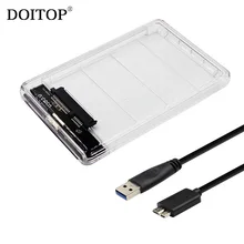 DOITOP 2,5 дюйма HDD чехол USB 3,0 для SATA адаптер Коробка UASP 5 Гбит/с инструмент Бесплатный корпус для SSD HDD внешний жесткий диск
