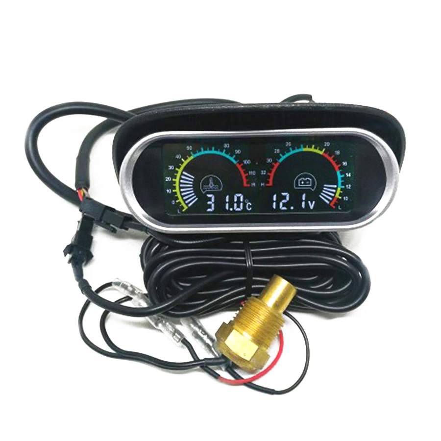 12v/24v Universal Horizontal LCD Digital Water Temperature Gauge Meter