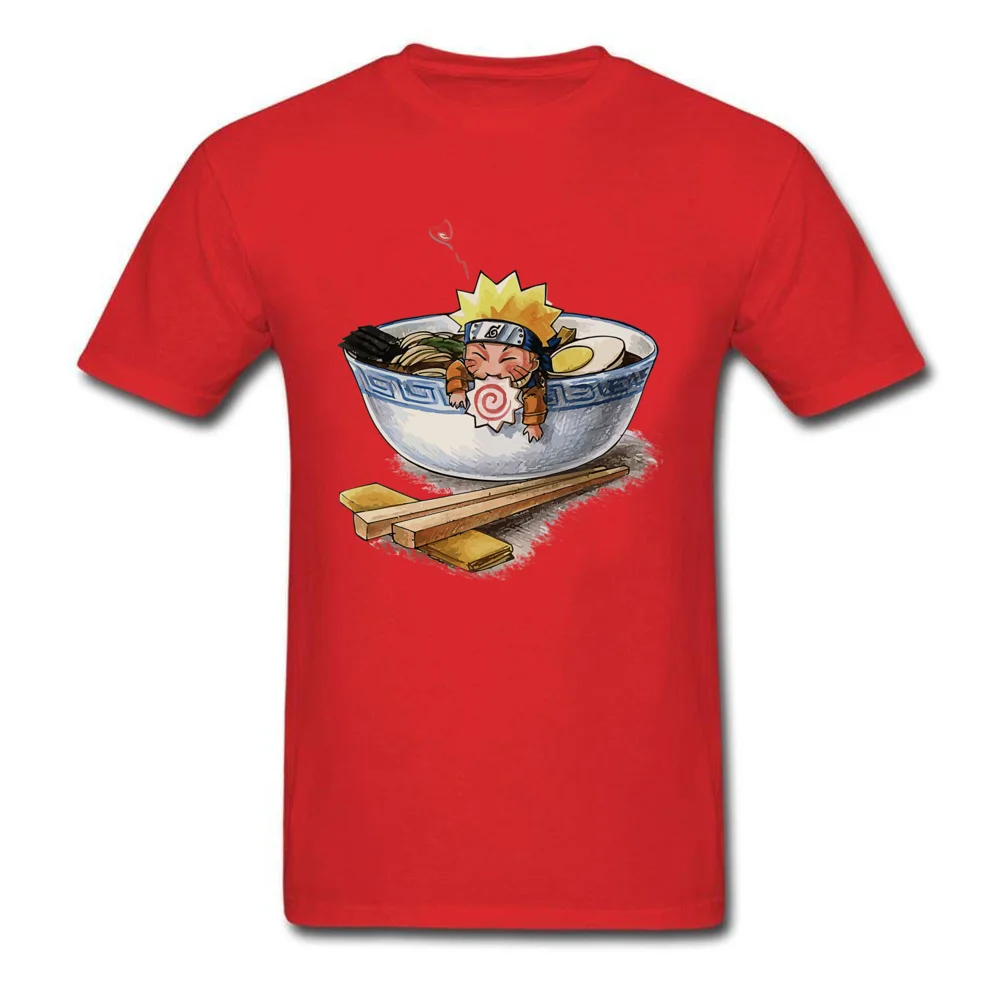 Naruto Love Ramen Tops T Shirt Prevalent Round Collar Normal Short Sleeve 100% Cotton Men T-shirts Classic Tops Shirt Naruto Love Ramen red