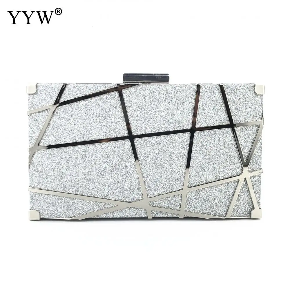 

Metal Fashion Metallic Clutch Bag 2019 Geometric Bolso Clutch Mujer Ladies Wedding Party Prom Handbag And Purse Evening Silver
