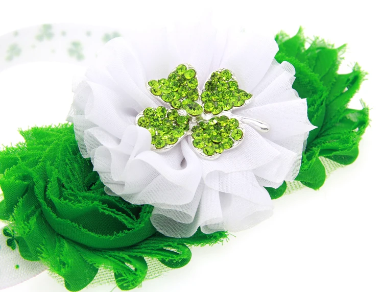 Дети Зеленый клевер diamond flower Банданы для мужчин новорожденных волосы упругие nands Herald Happy красивые аксессуары для волос цветок групп W203