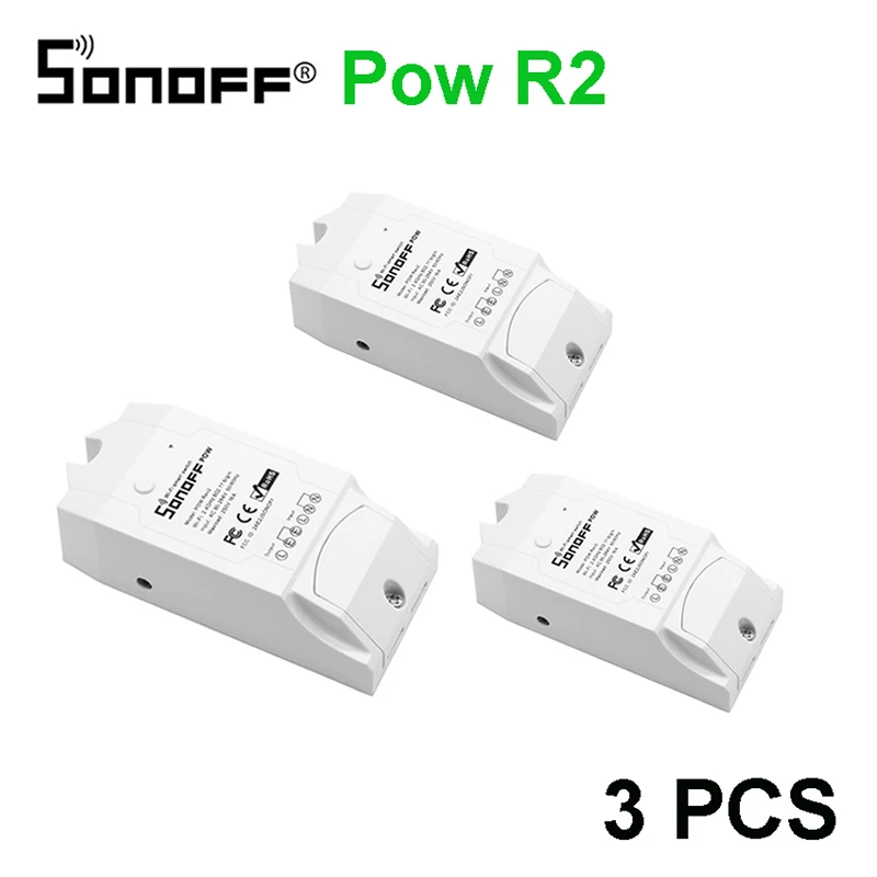 1-5 шт. Sonoff Pow R2 WiFi беспроводной переключатель ВКЛ/ВЫКЛ умный дом с функцией измерения энергопотребления в реальном времени прибор дистанционного управления - Комплект: Sonoff Pow R2 3PCS