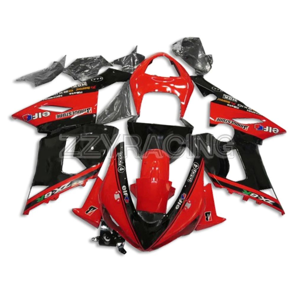 

Injection Fairings Kits for Kawasaki ZX6R 2005 2006 Year ZX-6R 05 06 Complete Motorcycle Body Kit Covers Red Black Hull Set