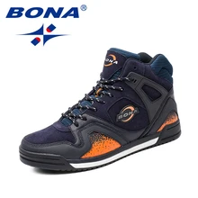 BONA/Новое поступление; классическая Стильная мужская обувь для скейтбординга; Мужская Спортивная обувь на шнуровке; Мужская обувь для бега на открытом воздухе; кожаные кроссовки