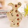Luxury Morden Gold-plated Ceramic Vase Home Decor Creative Design Porcelain Decorative Flower Vase For Wedding Gift 4