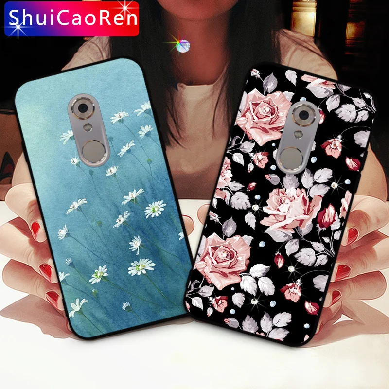 

Luxury Rhinestone Case For ZTE Axon 7 A2017 Silicone Flower Rose Back TPU Cases For ZTE Axon 7 Mini Back Cover