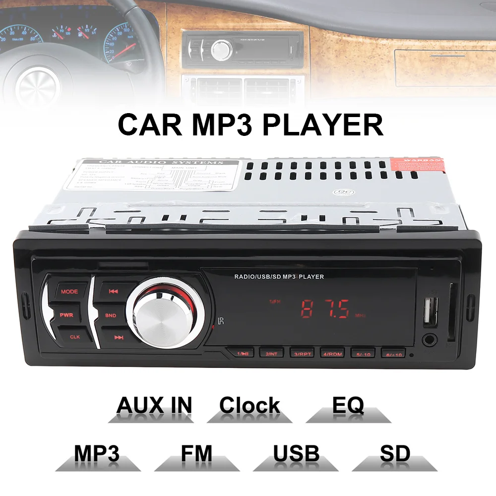 

60W x 4CH Car Audio Stereo In Dash Music MP3 Player Radio FM / USB / SD / AUX / MMC Input Receiver