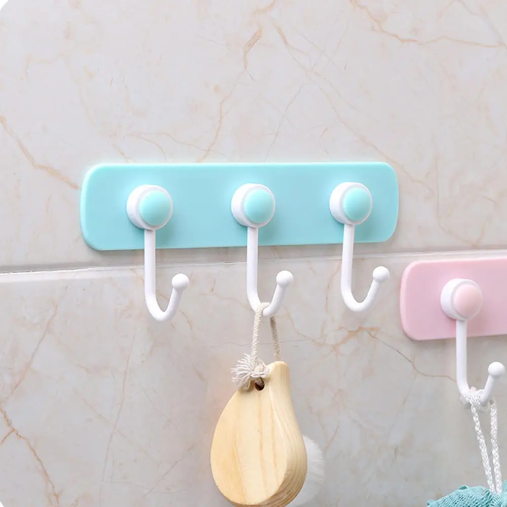 3PCS/Set Self Adhesive Clothes Hook Wall Door Holder Bathroom Towel Hanger Kitchen Bath Wall Hanger Hooks
