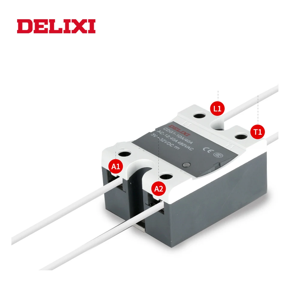 DELIXI CDG1 твердотельное реле SSR 10DA 15DA 25DA 40DA 60DA 3 32 В постоянного тока в 24 480 переменного