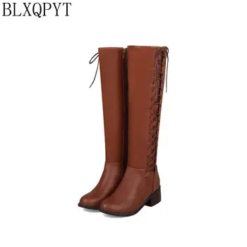 

BLXQPYT 2018 New Big size 33-50 boots women Autumn Winter warm bottine femmes zapatos mujer shoes Knee- High woman 2012