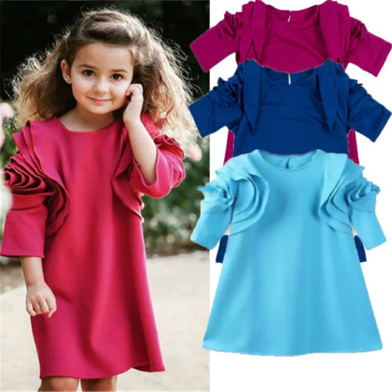 

PUDCOCO Newest Toddler Kid Baby Girl Cotton Clothes Floral A-line Princess Party Dresses Pop Outfits Sets 3-8T