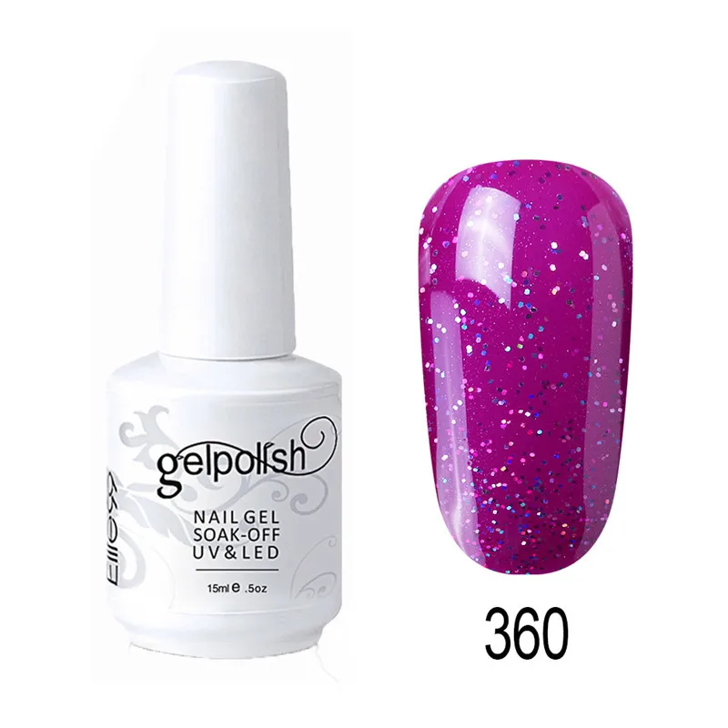 360 Набор гель-лака Elite99 UV Vernis Полупостоянный праймер верхнее покрытие 15 мл поли гель лак для ногтей, маникюр гель лак полирует ногти - Цвет: 360