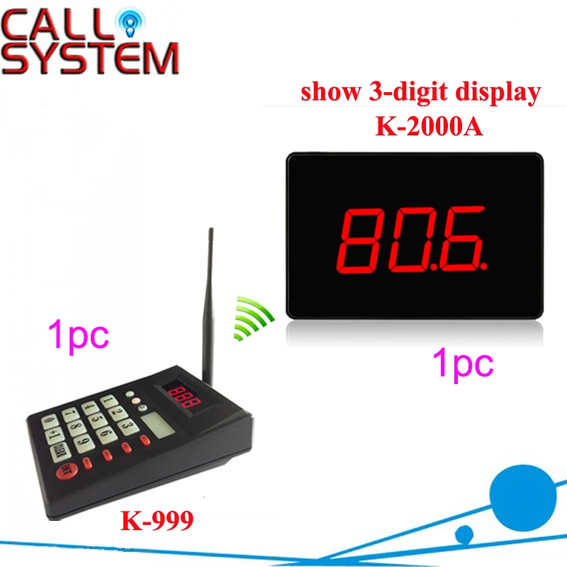 High quality fast food service Queue management system 1keyboard+1display