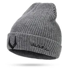 Вязанные шапки-бини с вышивкой, зимние шапки с рисунком рога, теплые утолщенные Лыжные шапки для мужчин и женщин