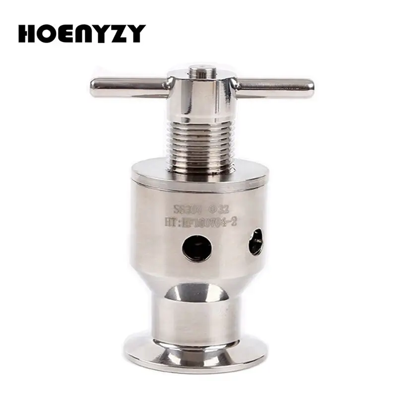 

Pipe OD 32mm Sanitary SUS 304 Tri Clamp OD 50.5mm Adjustable Pressure Relief Reducing Valve 0.5-6 Bar Safety Exhaust Vent Valve