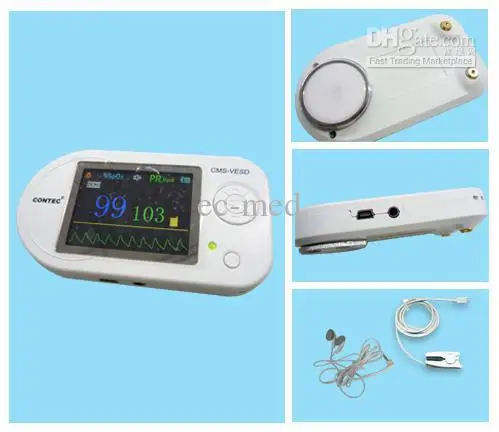 Wholesale - CMS-VESD New Visual Electronic Stethoscope with ECG, PR ,VET SpO2 ,PC software and review data!+ Adult Probe