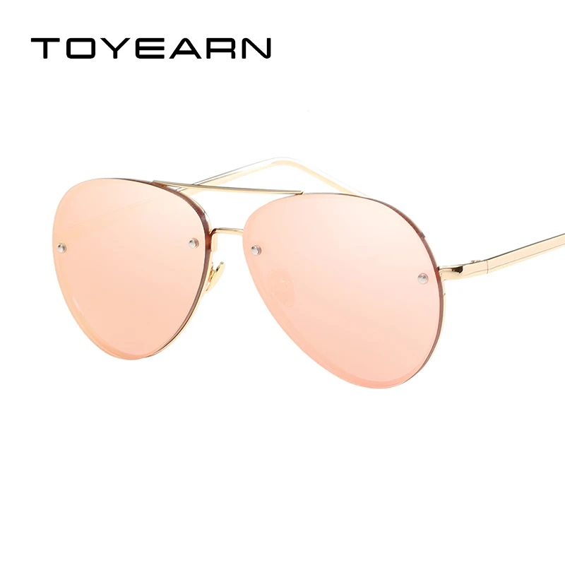 2020 neue Mode Marke Design Vintage Randlose Pilot Sonnenbrille Frauen Männer Retro Klare Linse Beschichtung Spiegel Sonnenbrille für_voghion.com