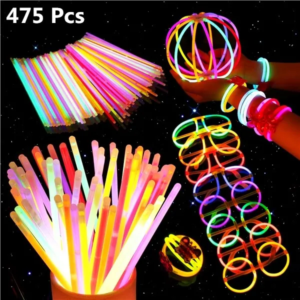 

UNOMOR 200PCS Multi-Color Fluorescent Lightstick Light Night Float Rod Lights Dark Glow Stick For Festival Party Supplies