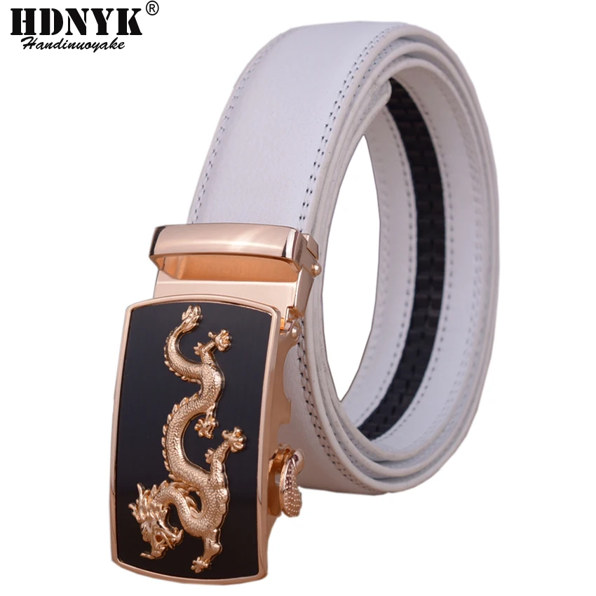 

Hot Men Genuine Leather Belt High Quality Dragon Designer Automatic Buckle Brand Leather Strap Many Style Reference