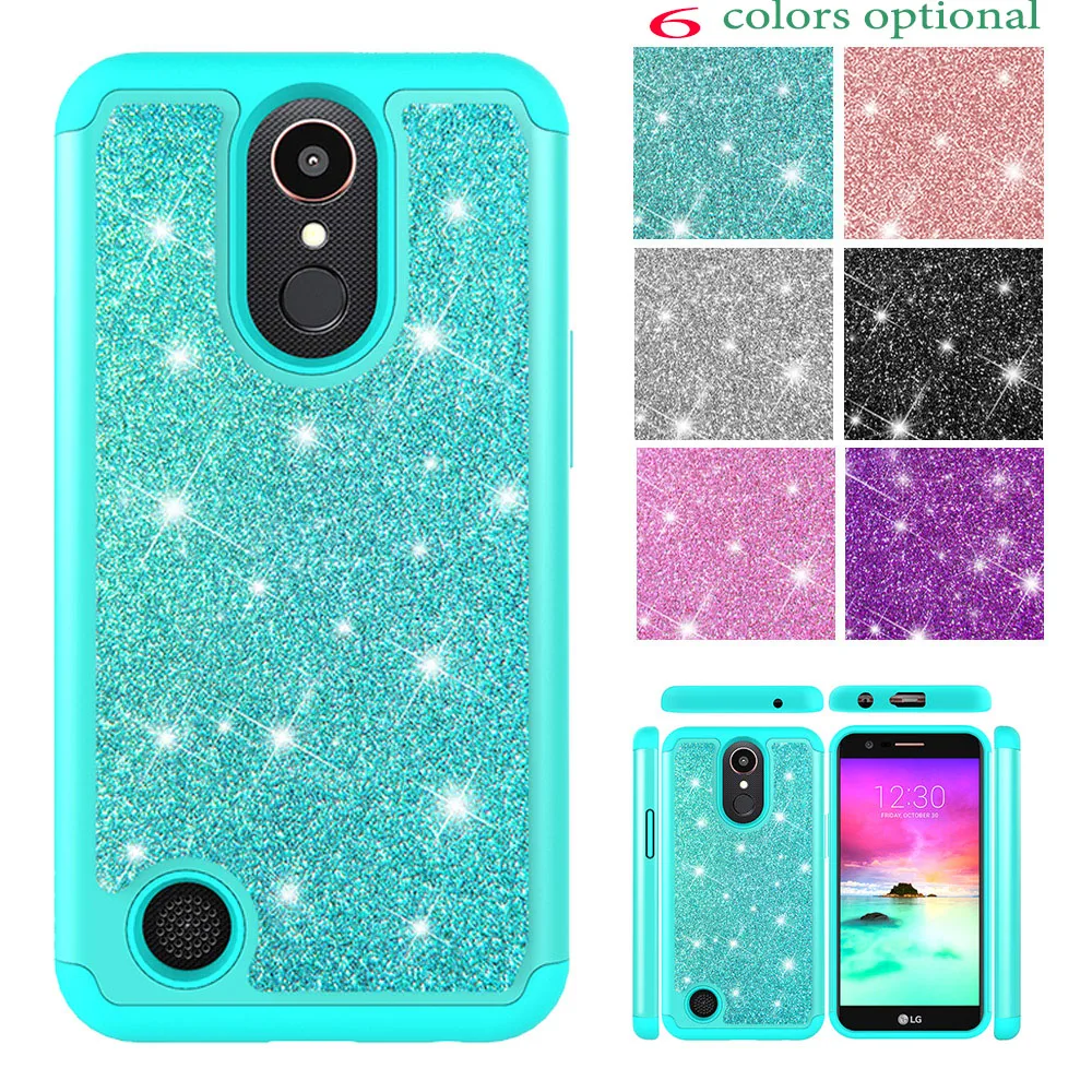 Чехол для LG K10 2017 M250 M250DS M250Y чехол телефона K 10 LGm250 m250 M250M PC + TPU 2 в 1 блестящий