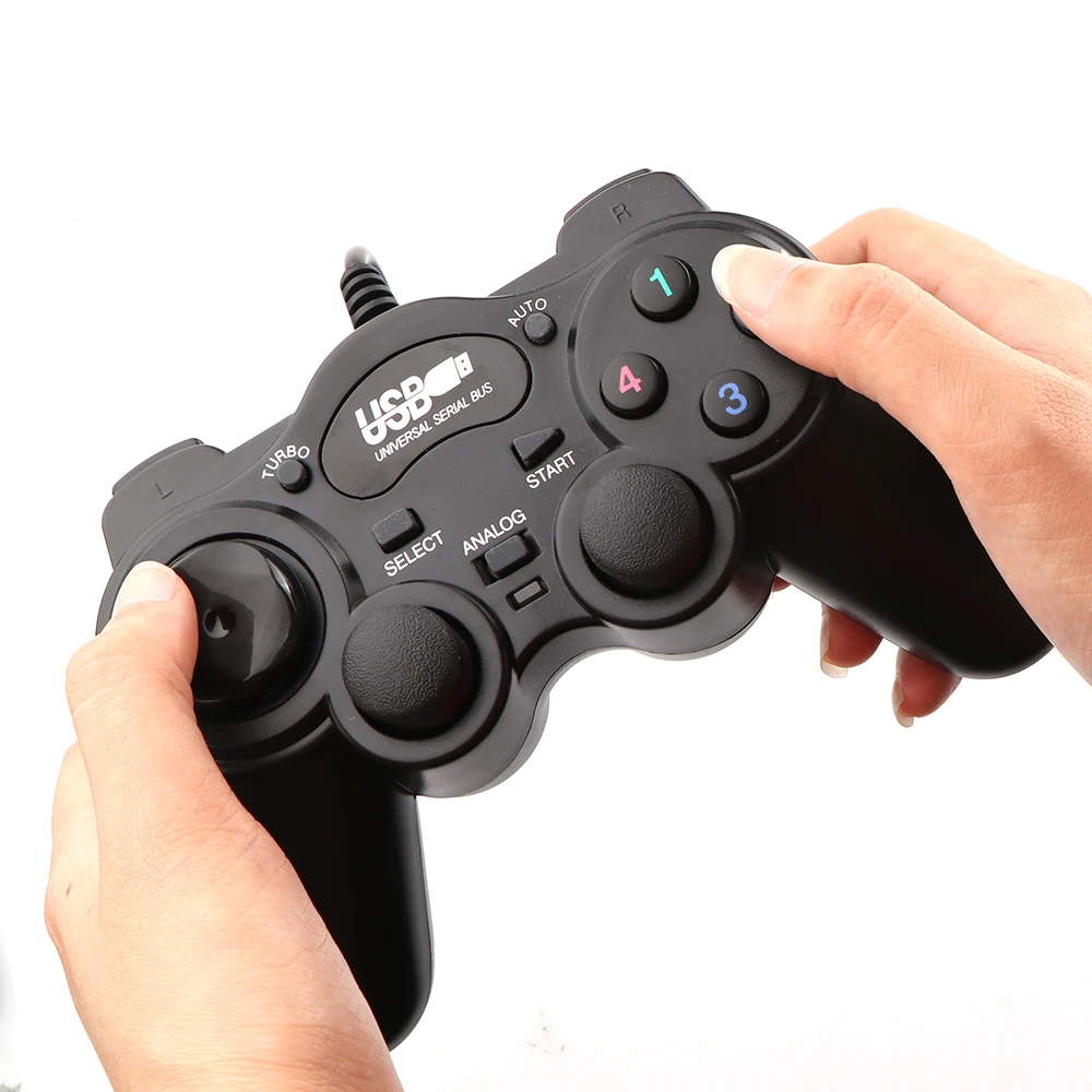 Проводной геймпад джойстик USB2.0 Shock Joypad геймпад игровой контроллер для ПК ноутбук компьютер Win7/8/10/XP/Vista