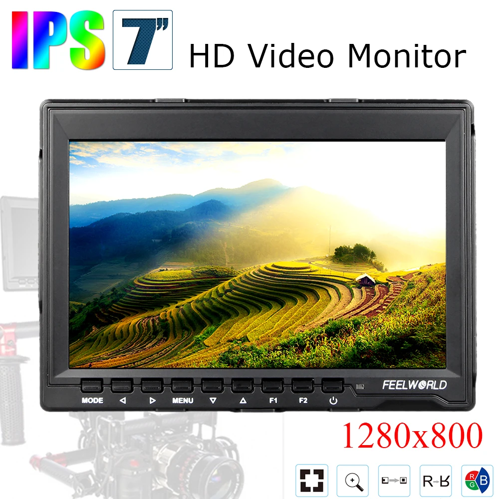 Feelworld FW759 7 &quotЖК DSLR камера HD ips 1280x800 HDMI монитор поля для BMPCC + 15 мм зажим стержня 11&quot