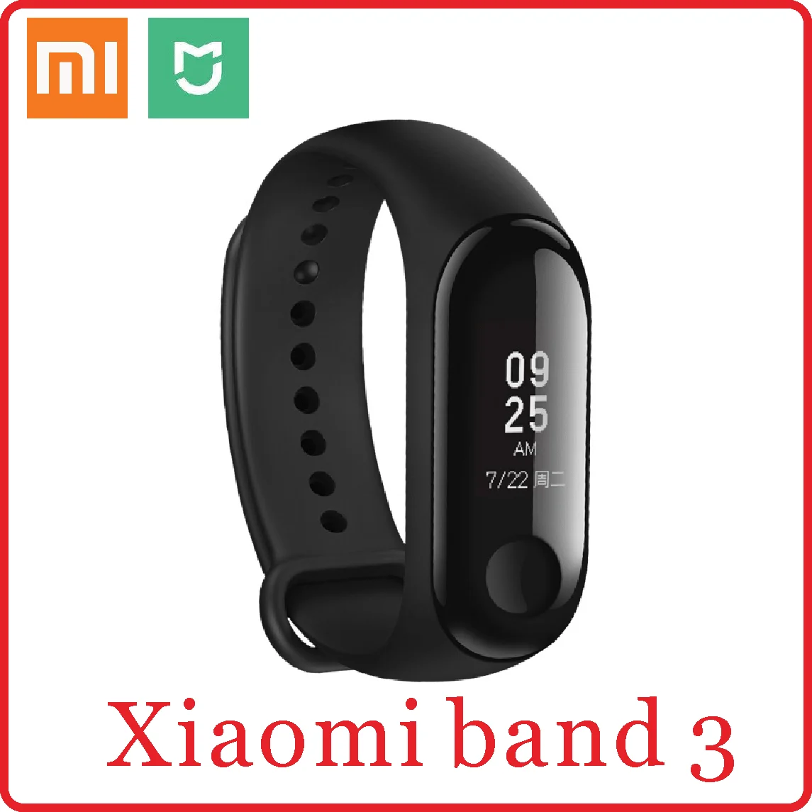 

Xiaomi Mi Band 3 Smart Wristband Band3 Fitness Bracelet MiBand Big 0.78" OLE Touch Screen OLED Message Heart Rate Time Smartband