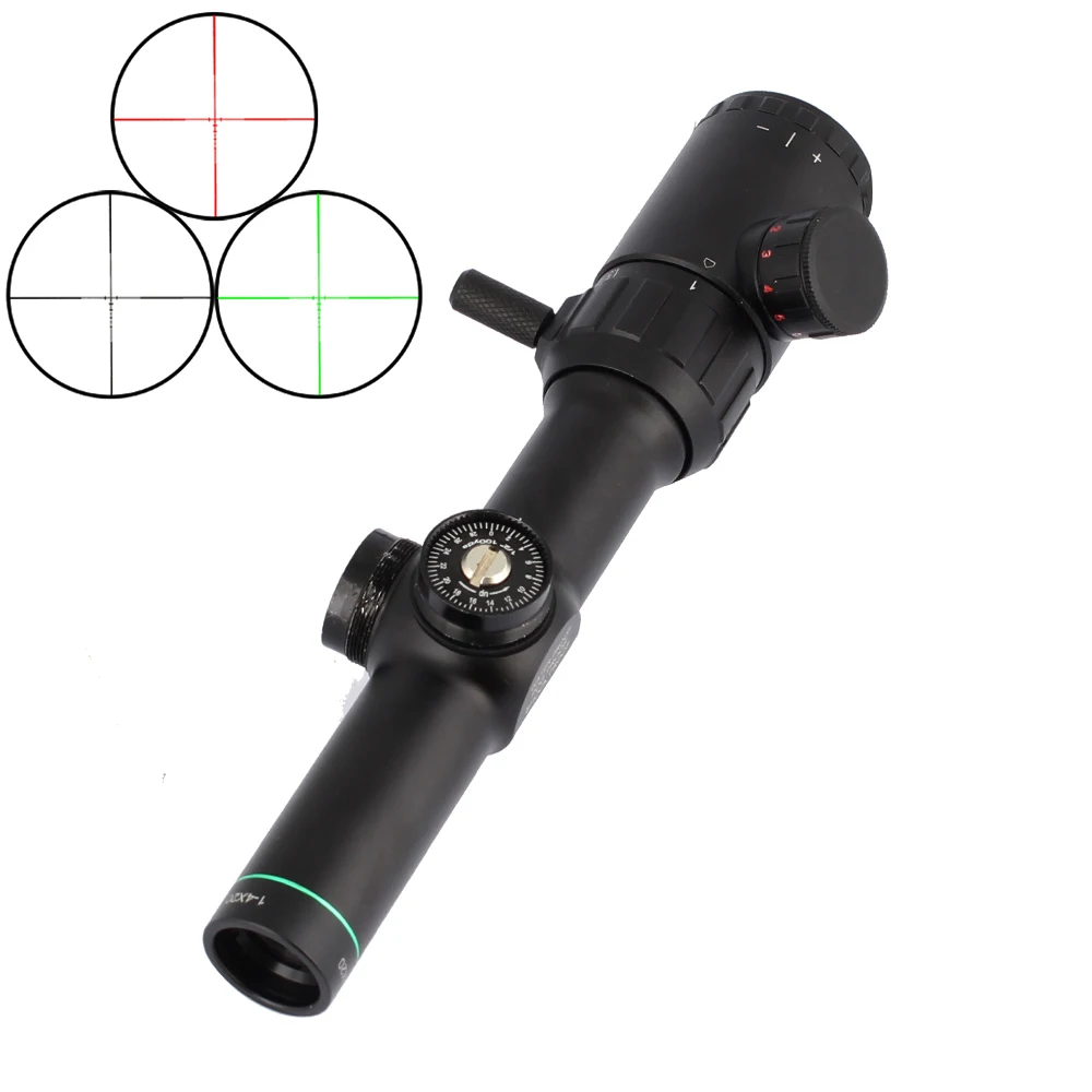 التكتيكية الصيد البصرية النطاق البصري 1-4X20 Riflescopes شبكاني نطاق بندقية مع يتصاعد