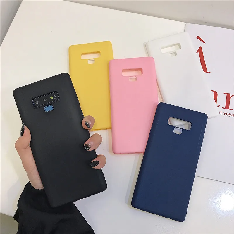 candy color silicone phone case on for samsung galaxy note 9 8 5 soft tpu back cover coque note9 note8 |