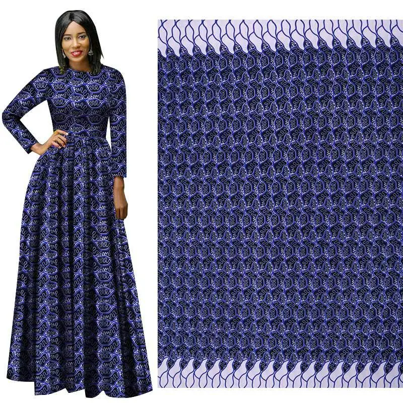 

2019 New Fashion pattern African National Garment fabric Batik-dyed full Polyester printed fabric Factory Direct Marketing