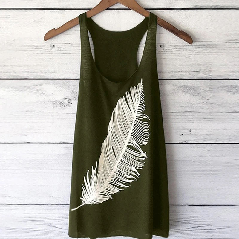 

HEFLASHOR Feather Printed Tshirt Dress 2019 Summer Sexy Beach Dresses Sleeveless Clothing Women Female Casual Dress Plus Size