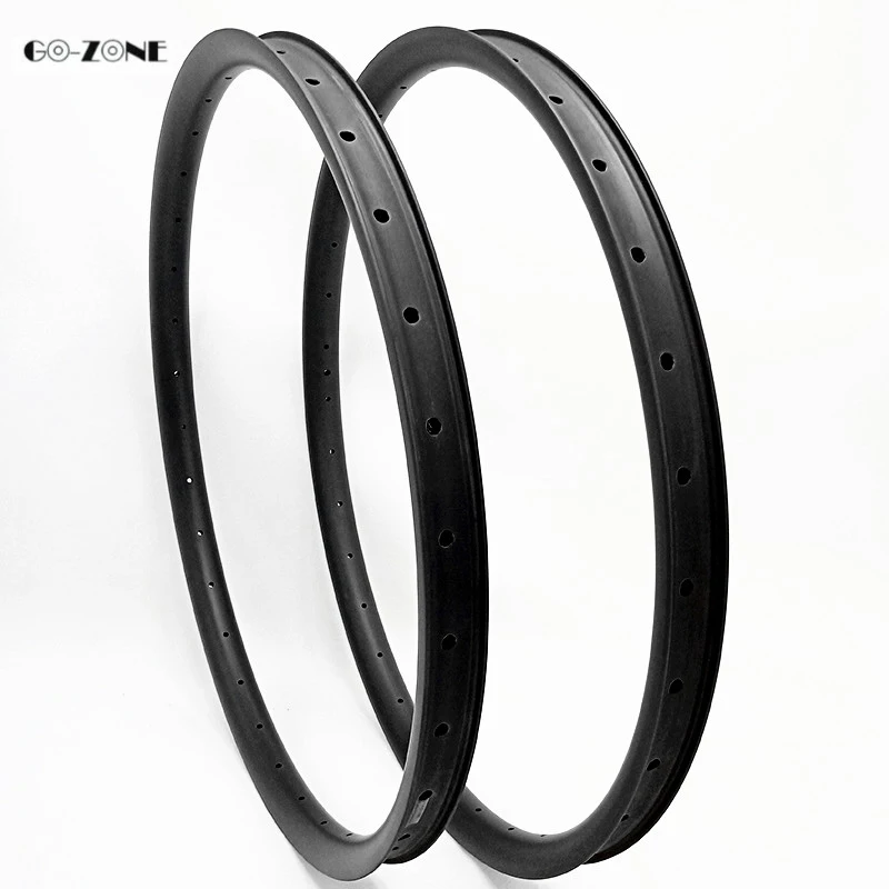 Cheap Go-zone 27.5 er mountain bike rim 37x24mm XC/AM tubeless matte/glossy 650B mtb dics brake carbon rim 24H 28H 32H 36H 3