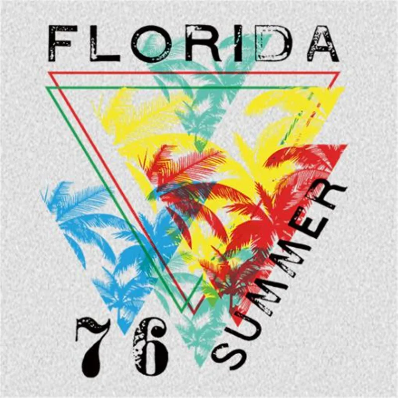 

ShinEquin PVC Patch deal with it Girls Clothes Heat Transfer Printing FLORIDA SUMMER Iron on patches for clothing Diy 3d Sticker