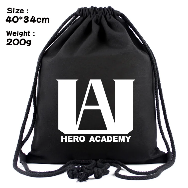 IVYYE Hero Academia Style Fashion Canvas Backpacks Cartoon Drawstring Backpack Casual String Bags shopping Knapsack Unisex