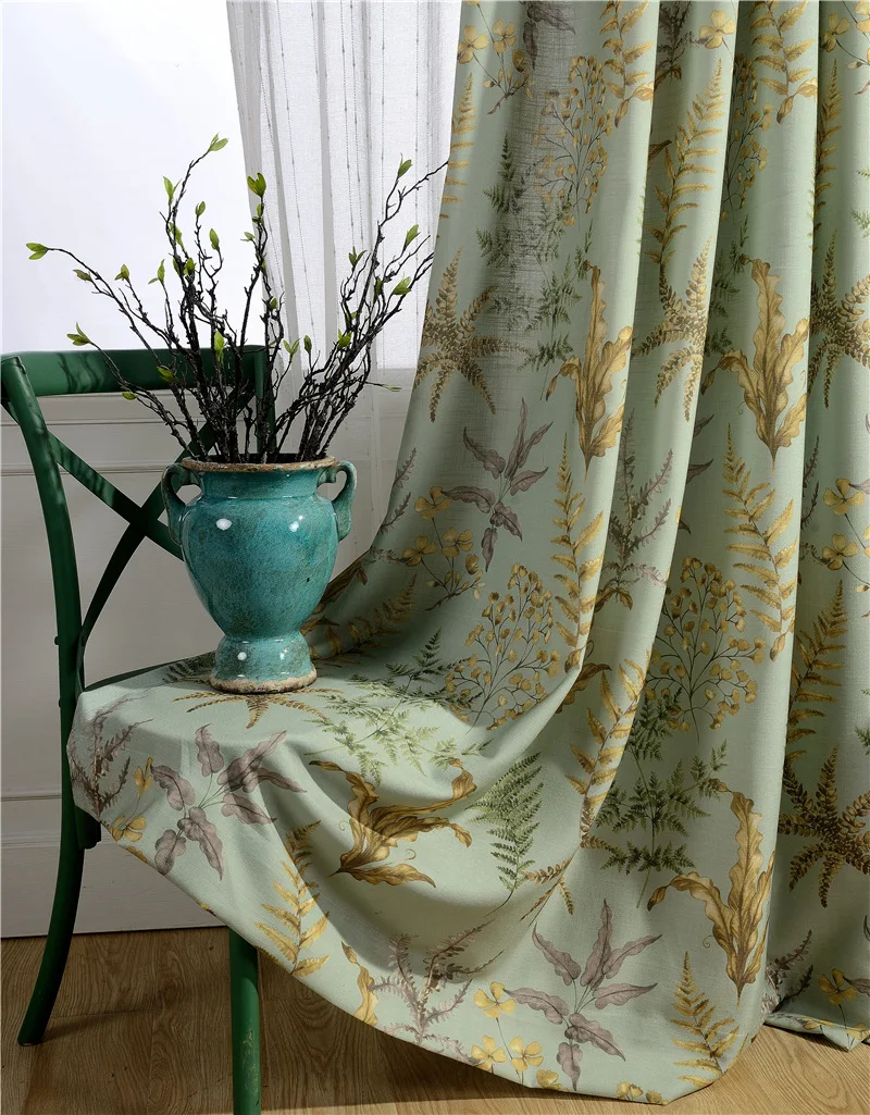 American style printed window curtain for living roomin Curtains from