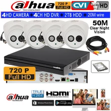 Сетевой видеорегистратор DAHUA 720 P IR50M Водонепроницаемый камера CVI IP67 HAC-HDW1020E купольная камера 4CH DHI-XVR4104HS камера CVI комплект дополнительно HDD с 20 м провода