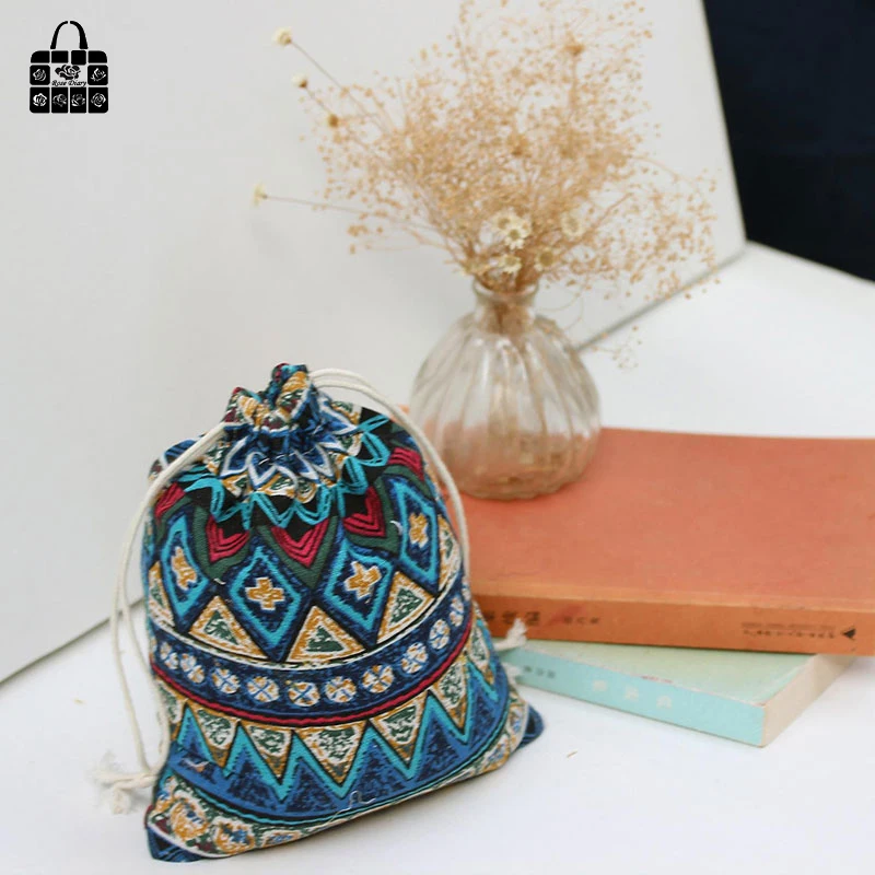1 x Geometry printed 100% cotton bag Travel Accessories Clothes underwear shoes toy Storage Pouch Luggage Packing Organizers bag 1 x Geometry printed 100% cotton bag Travel Accessories Clothes underwear shoes toy Storage Pouch Luggage Packing Organizers bag