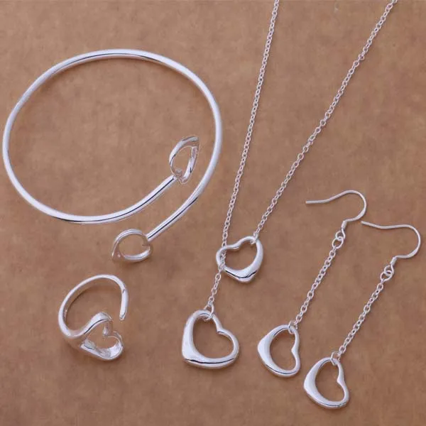 

AS078 Hot 925 sterling silver Jewelry Sets Earring 187 + Necklace 599 + Bangle 045 + Ring 253 /adiaiupa ajvajbca