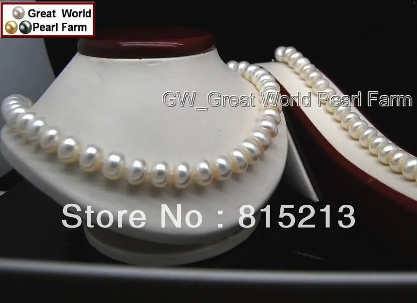 

ddh044 GW Fine 9-10MM AAA pearl jewelry sets With Rose Clasp