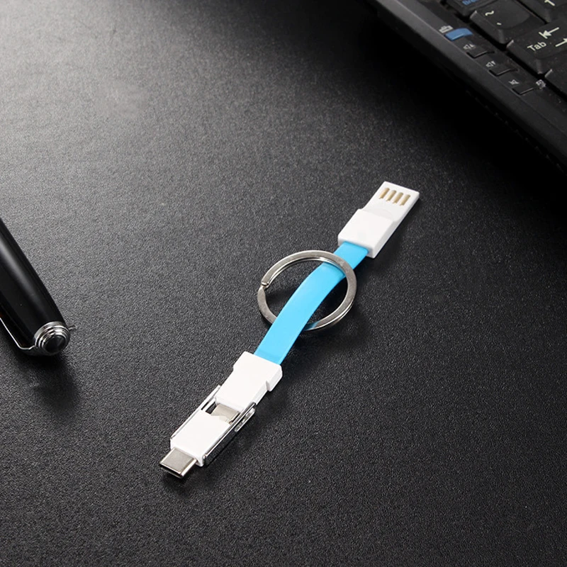 Thbelieve 3 USB ЕС Зарядное устройство с кабелями 5 В 1A Портативный заряд 3 в 1 небольшой брелок кабели для передачи данных iphone 7 6 плюс Тип C Micro