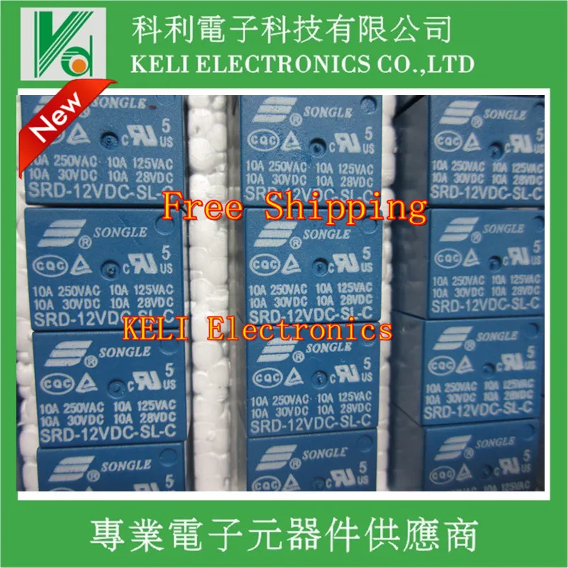 Free Shipping 100pcs lot SRD 12VDC SL C SRD 12VDC SRD 12V SONGLE POWER RELAY DIP