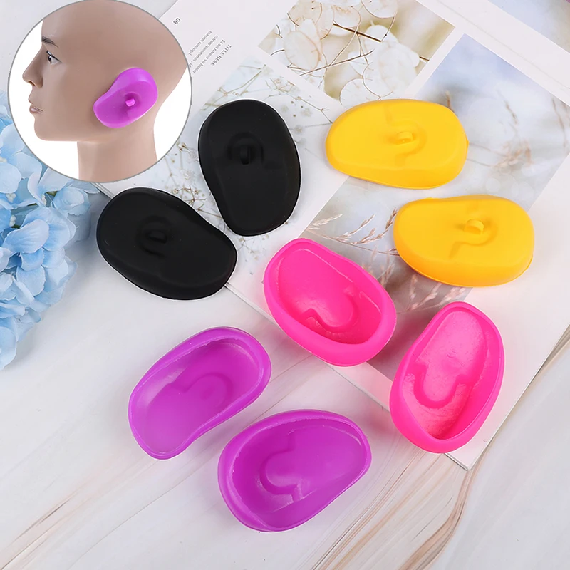 

2pcs Salon Hair Dye Silicone Ear Cover Shield Barber Shop Anti Staining Earmuffs Ears Diving Shower Anti-Noise Sleeping Ear Plug