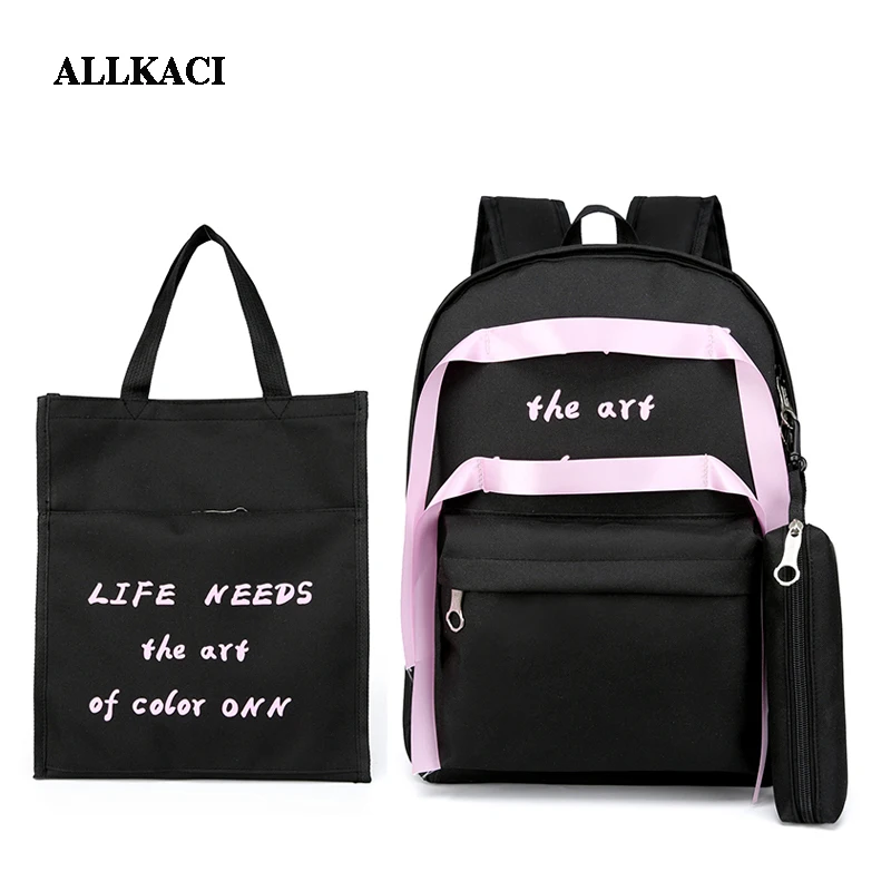 

Female Backpack Nylon 3Pcs/set School Backpacks College School Back Bags for Teenager Girl and Boys Composite Bag Backpack 50