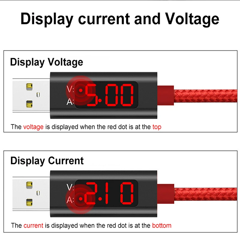 Usb-кабель для зарядки IPhone, Xiaomi, huawei, samsung, кабель для быстрой зарядки USB C, светодиодный кабель для телефонов с цифровым дисплеем