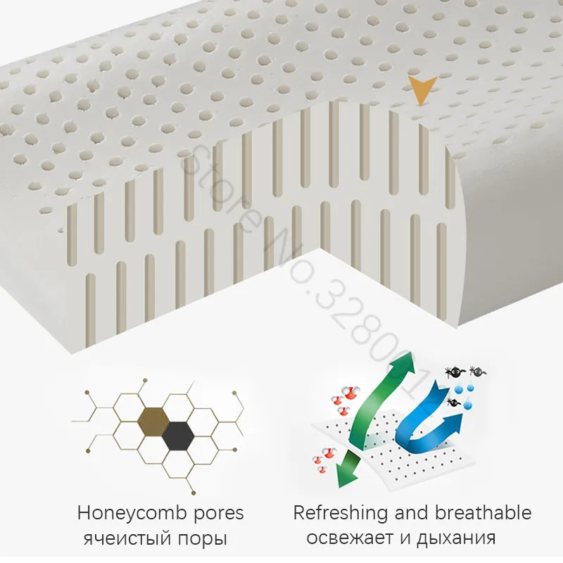 Мультяшная Ортопедическая подушка из натурального латекса для детей и подростков, Детская латексная подушка для сна с милой наволочкой