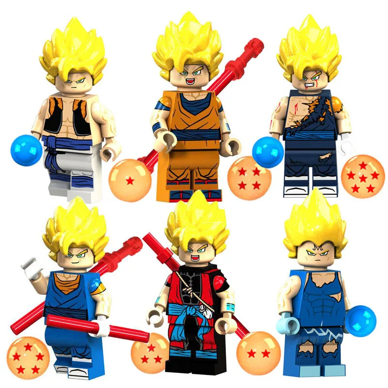 

6Pcs/set LegoINGly Dragon Ball Figure Z Son Goku Vegeta Master Roshi Krillin Building Block Set Models Toys For Children Gift