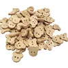 20Pcs/50Pcs/100Pcs Decorative Bear Wooden Buttons Natural Teddy Bear Charms 2Holes Wood Sewing Buttons for Children  7NK247 4