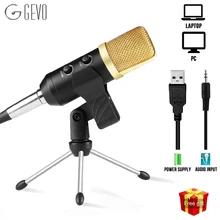 GEVO mk f100tl USB микрофон Студийный конденсаторный Проводная микрофон для компьютера с подставкой для микрофон караоке записи видео для пк