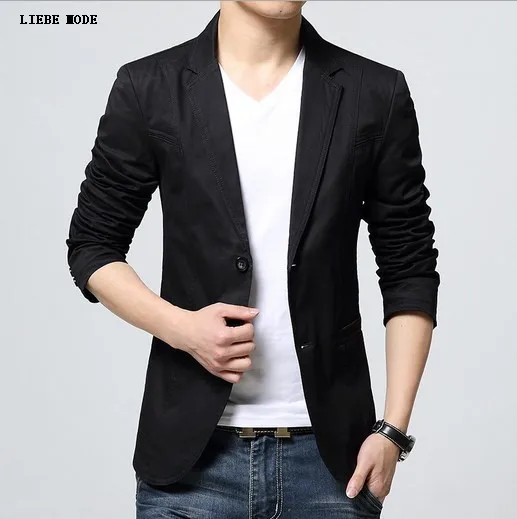 

Mens Cotton Formal Blazers Casual Suit Coat For Men Office Wear Slim Fit Blazer Teen Men Grey Black Khaki